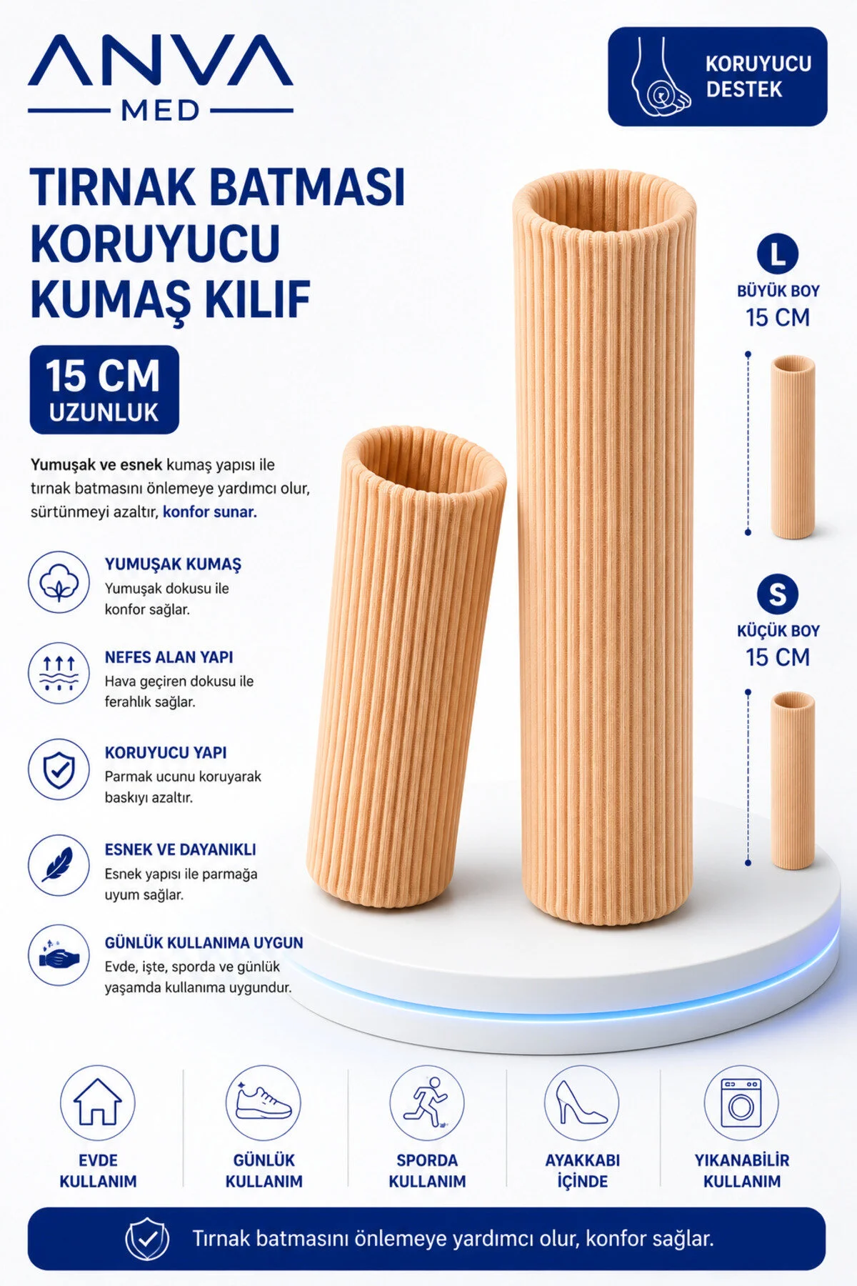 Tırnak Batması Koruyucu Kumaş 15 cm – Büyük ve Küçük Boy